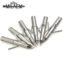 6/12 pcs חץ וקשת ראש חץ Bowfishing לסובב כנף Broadhead נירוסטה עבור OD 8mm ציד ירי דיג אביזרים(China)