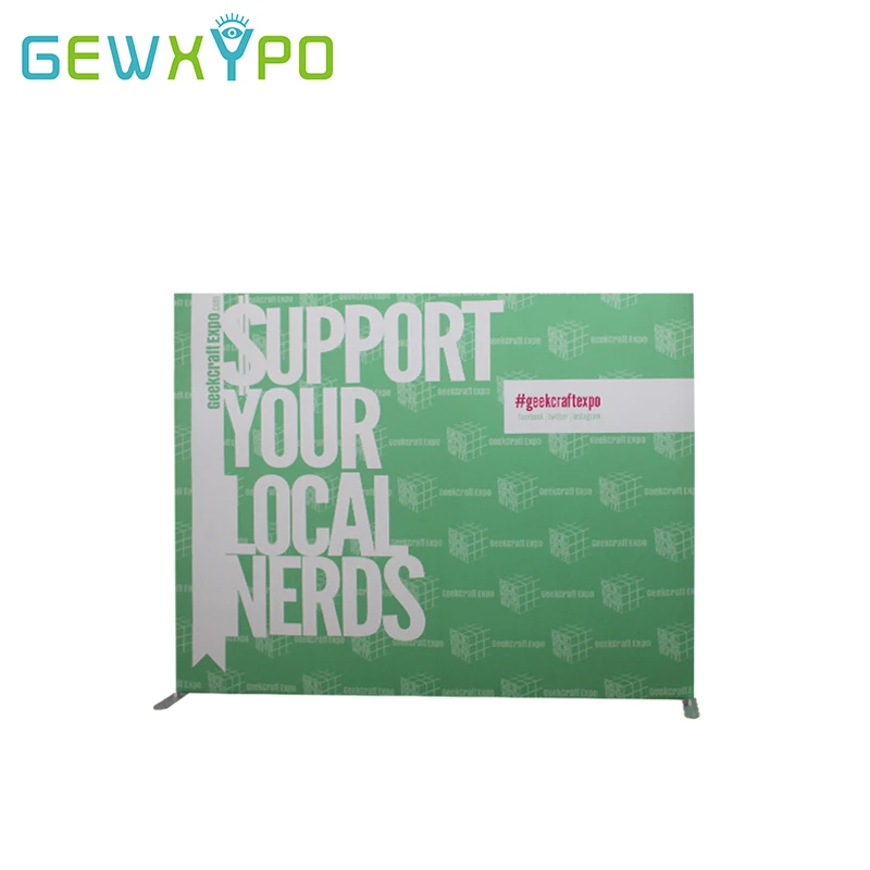 Free Shipping 10ft*8ft Portable Straight Tension Fabric Banner Display Stand With Single Side Graphics+ Durable Oval Table