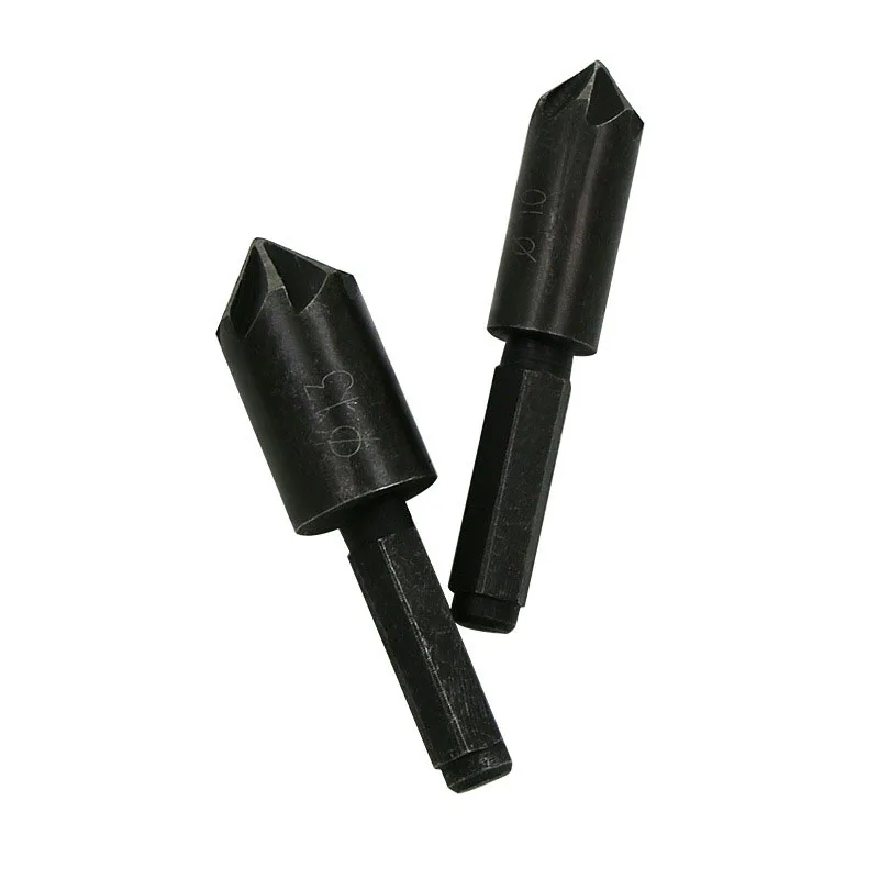 3Pcs 90 Degree 1/4 Hex Shank Countersink Drill Bit 5 Flute 12-19mm Woodworking Counter Sink Chamfering Debur Tool Set   DT6