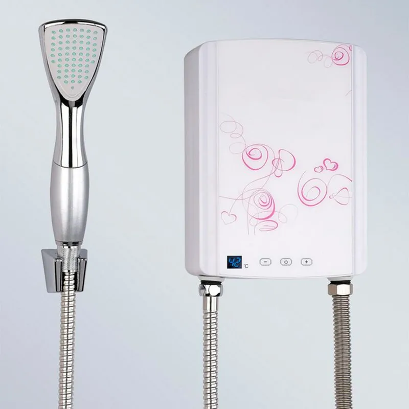 5000W Electric instantaneous water heater shower for Bathroom Kitchen sink faucet instant hot Heating LCD touch digital display