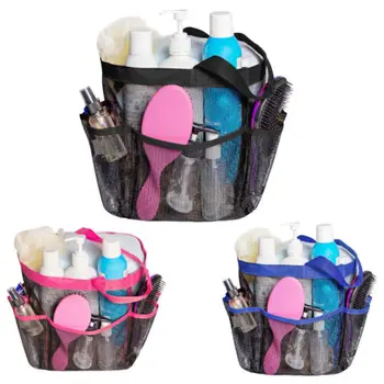 

2019 Packable Mesh Shower Bag Caddy Bathroom Carry Tote Toiletry Bath Organizer Ladies Make Up Travel Bags