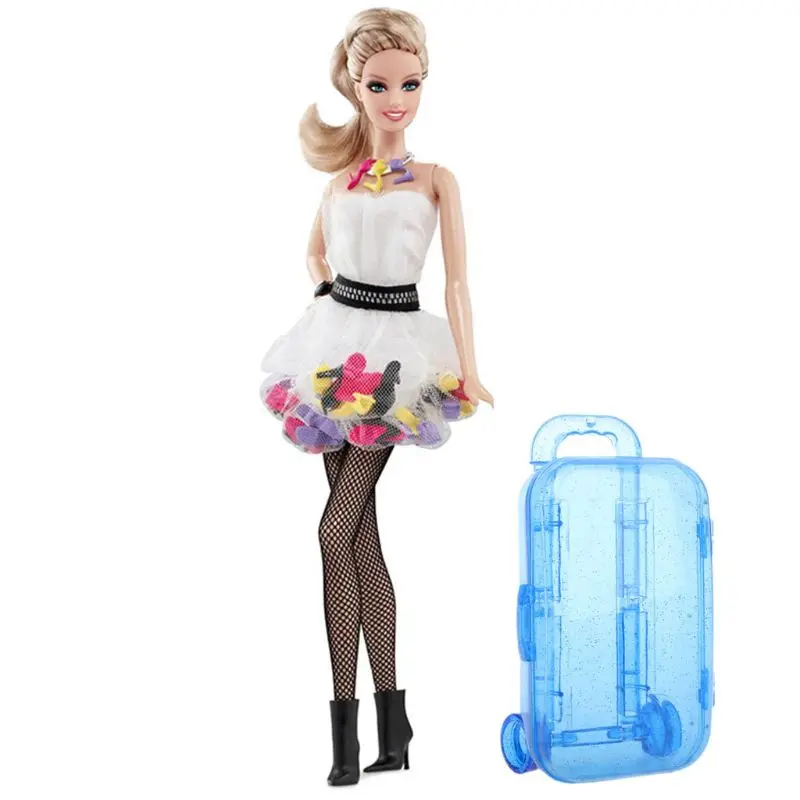 

Mini Trunk Luggage Suitcase For Barbie American Girl Doll Kids Toy Dolls Accessories Candy Box Gift