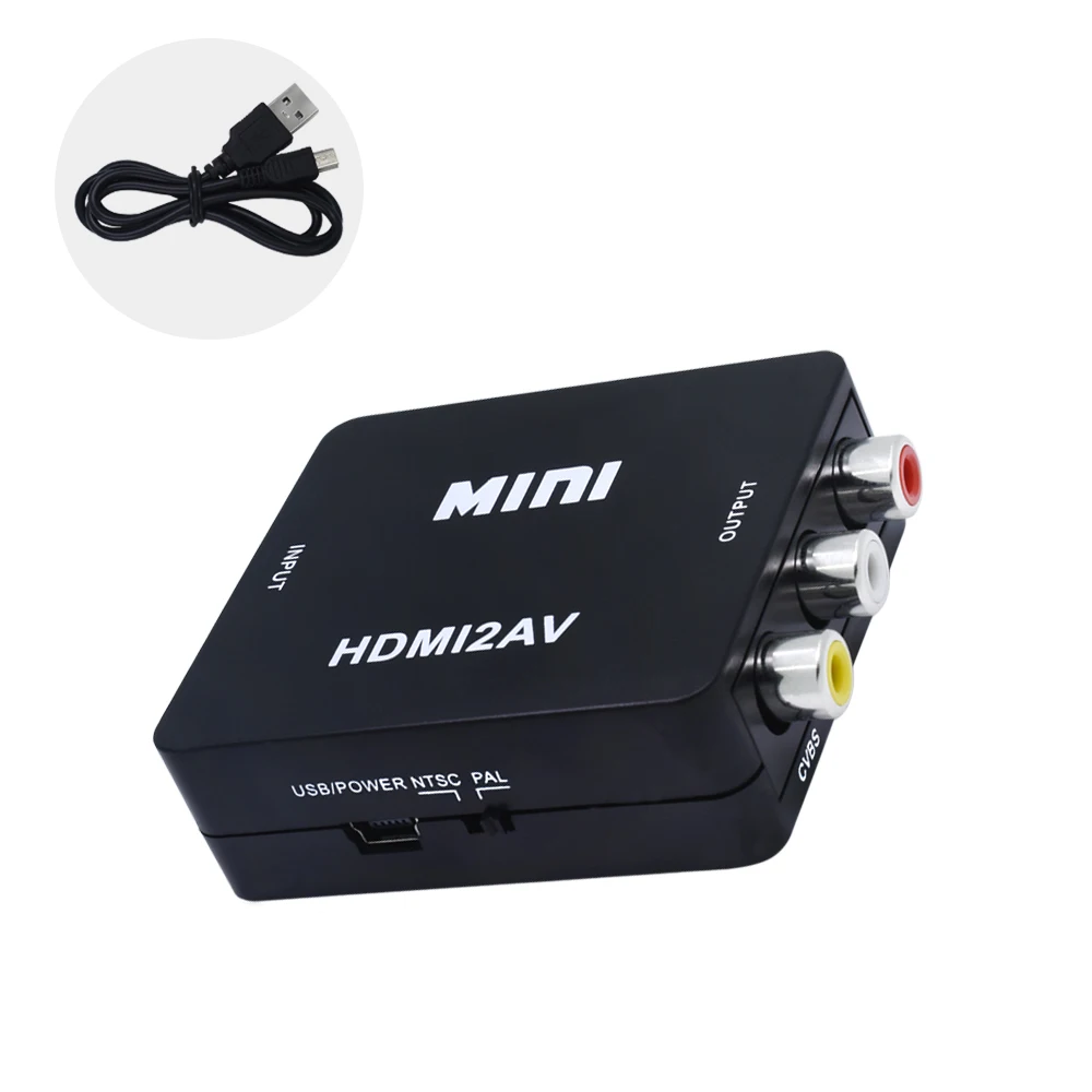 TISHRIC оригинальный HD 1080P для HDMI/AV/RCA CVBS адаптер мини HDMI2AV видео конвертер коробка