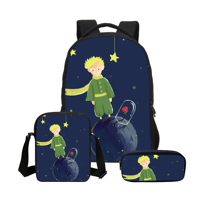 VEEVANV дизайнер Маленький принц 3 шт. набор школьные рюкзаки для мальчиков роскошный молодежный рюкзак DIY печать крутые Детские ранцы