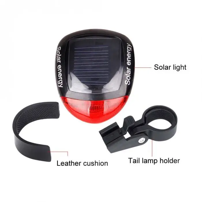 Flash Deal Solar LED Bicycle Light Safety Night Cycling Lights Rear Flashlight Bike Lamp Backlight Taillight EDF88 9