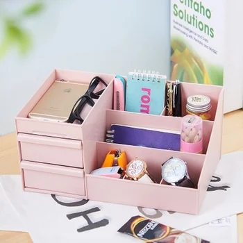 

Extra Large Cosmetic Storage Box With Drawer Function Lipstick Storage Box Plastic Cosmetic Case Dressing Table Skin Care Rack