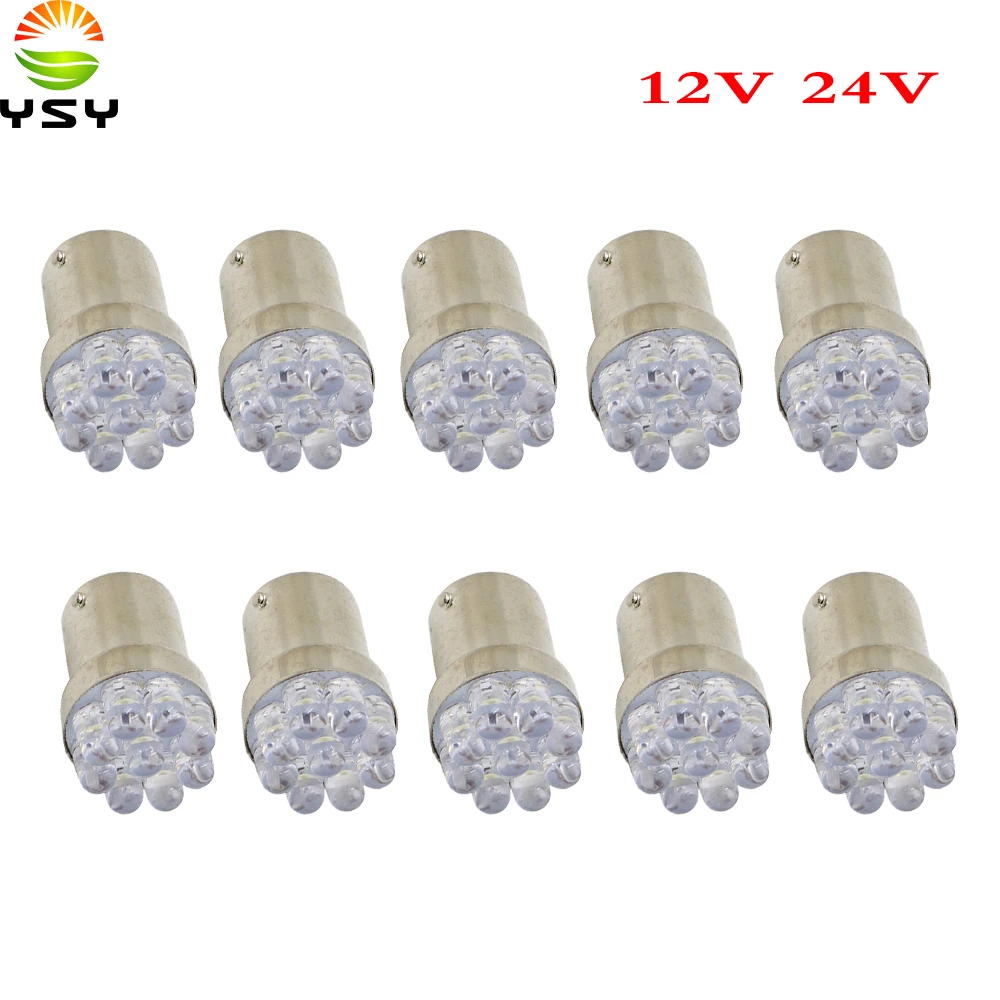 

YSY 10X White Car 1156 BA15S P21W 9 LED Brake Turn Stop Tail Light LampTurn signal lights truck lights Reverse lamp Bulb 12V 24V