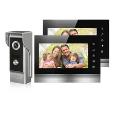ENVÍO de la NUEVA 7 “Pantalla a Color de Vídeo Puerta Timbre Del Teléfono Del Sistema de Intercomunicación 2 Tecla Táctil Monitores de Visión Nocturna Impermeable de La Cámara