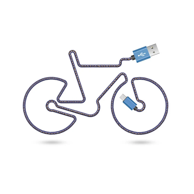 EtopLink نوع C USB C الدنيم البيانات كابل يو اس بي كابل شحن Usb تمديد شاحن المصغّر usb كابل سريع مستقرة 2.0A الأزرق والأحمر 1 m 2 m