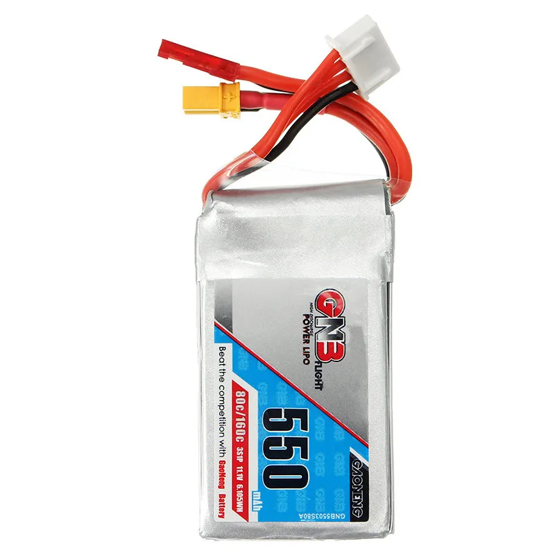 2 шт. Gaoneng GNB 550mAh 11,1 V 80C 3S Lipo батарея JST и XT30 разъем для lizzard95 torent 110 FPV гоночный Дрон RC Квадрокоптер