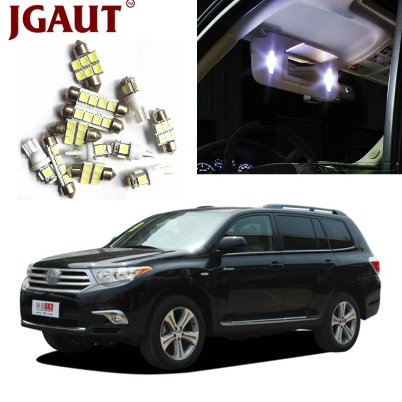 Us 11 79 40 Off Jgaut For 2008 2012 Toyota Highlander White Red Blue Led Lights Interior Package Kit Map License Plate Step Courtesy Light In Signal