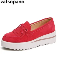 Бренд г. весенние женские туфли на плоской подошве с бахромой обувь на платформе кожаные повседневная замшевая одежда слипоны обувь на плоской подошве обувь на толстой мягкой подошве