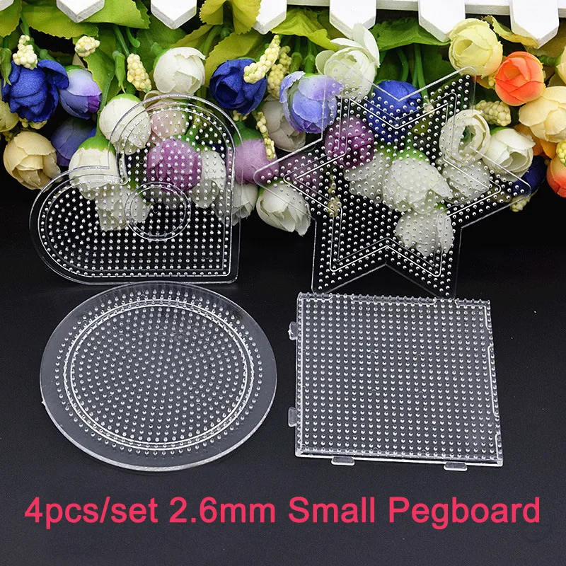 

4pcs/set 2.6mm Hama Beads Pegboard Jigsaw Puzzle Perler Beads Diy Transparent Shape Puzzle Template