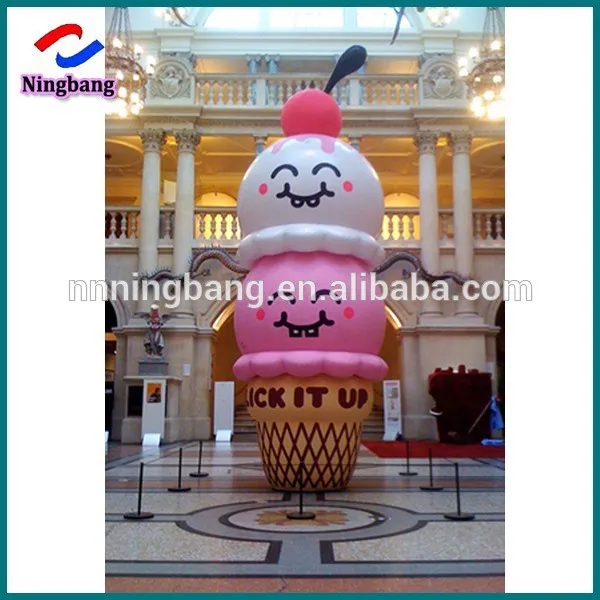 

Free shipping 4m(13.3 feet) inflatable ice cream cone for ice cream store promotion