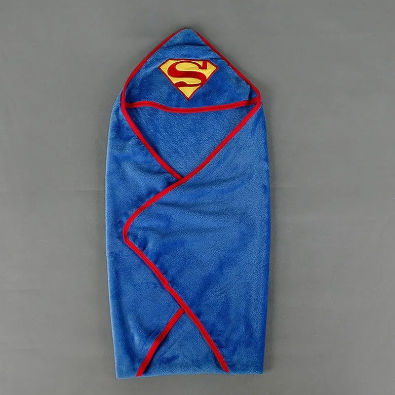 Детское одеяло подарок для новорожденных Супермен Мягкая флисовая детская кроватка мультфильм полотенце с изображением бетмена пеленка 80*80 см Прямая поставка