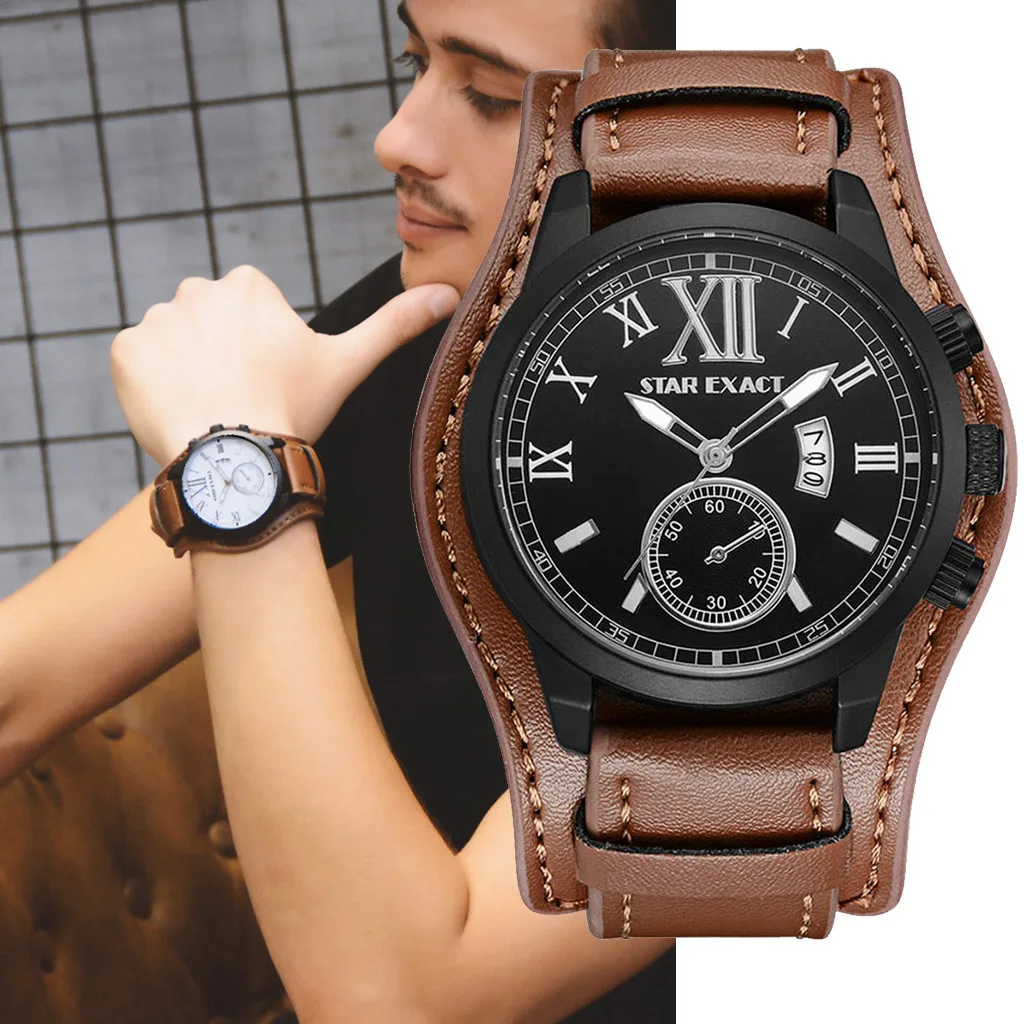 Часы наручные часы Relogio Masculino Дата спортивные военные кожаные деловые мужские
