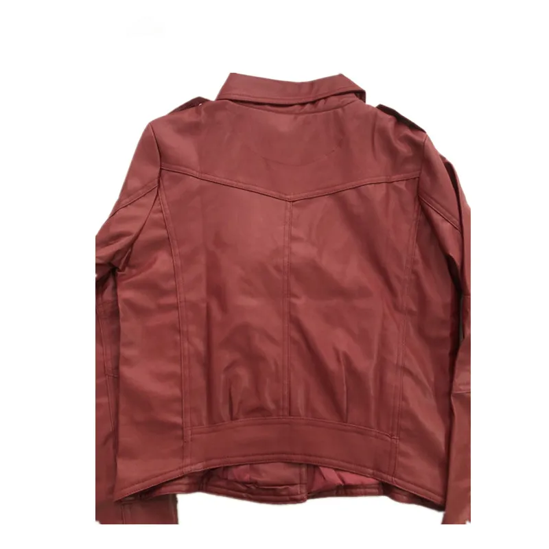 Новинка 2019 года; Лидер продаж; женская куртка из искусственной кожи; сезон зима-осень; куртка на молнии черного/красного цвета; модные