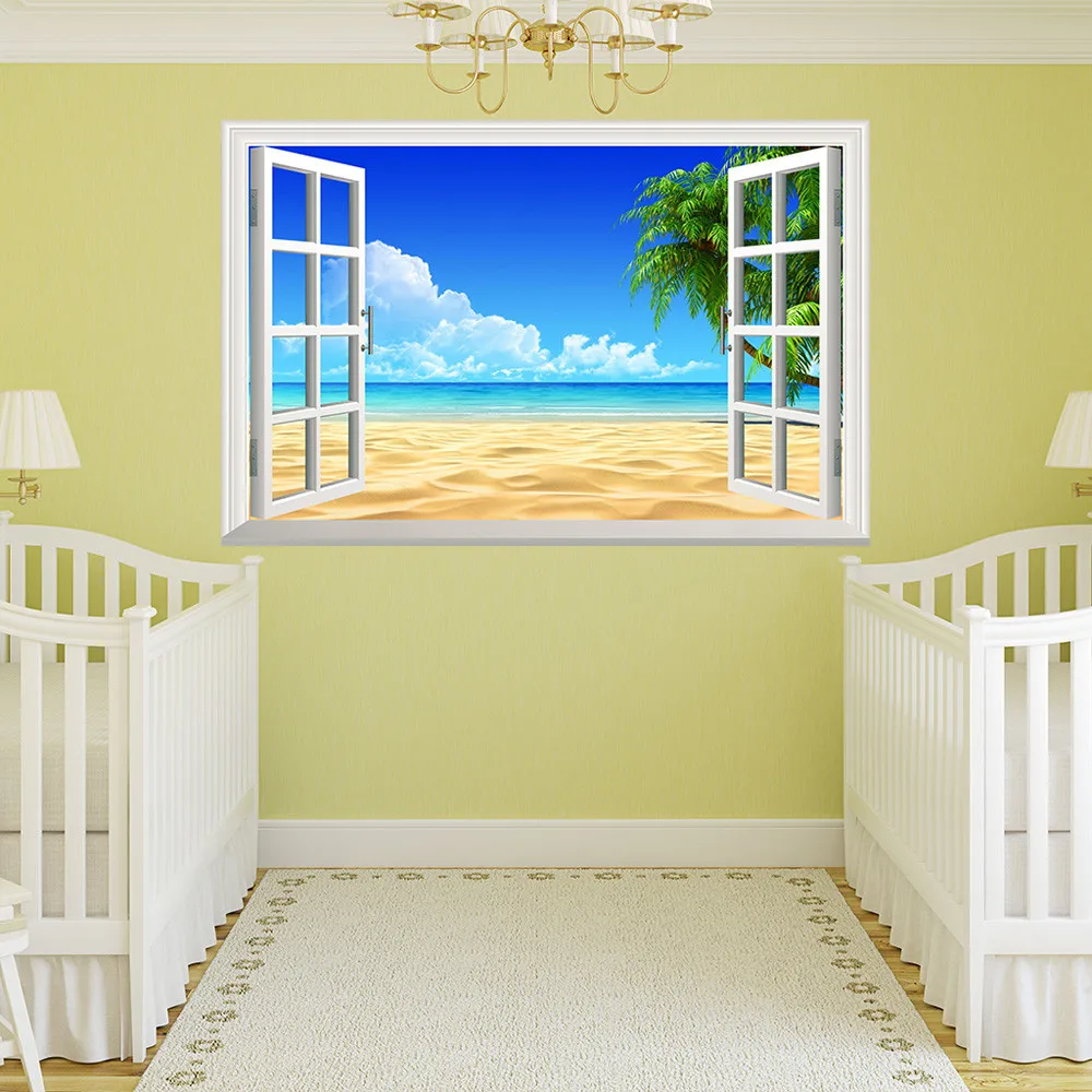 Scenery Outside The Window Wall Decal Home Sticker Mural Home Decor