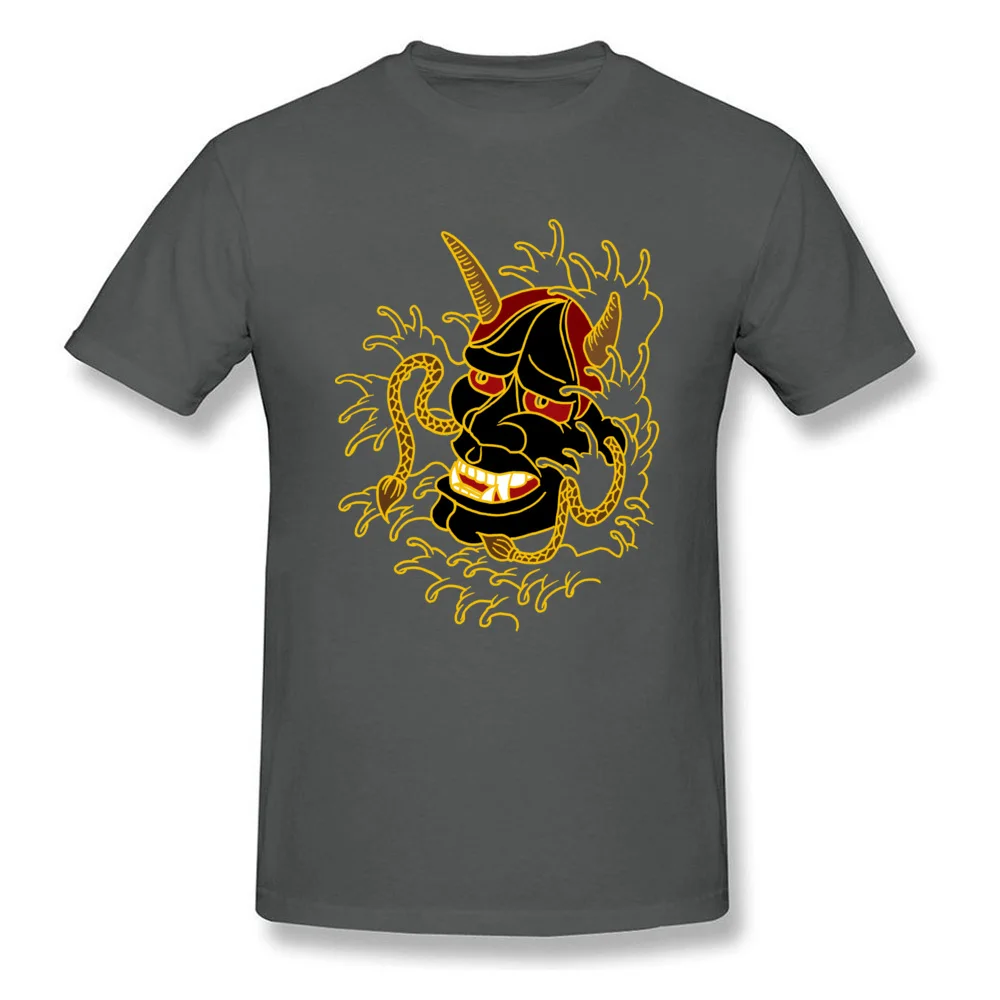 Hannya Crew Neck Top T-shirts Summer/Fall Tops Tees Short Sleeve Fashionable Pure Cotton Printed Tops T Shirt comfortable Mens Hannya carbon