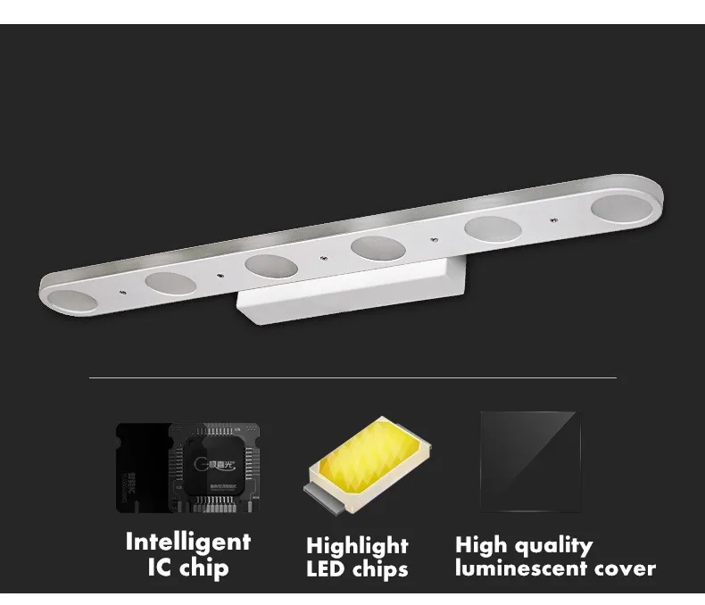 1 шт. 12 Вт + 1 шт. 18 Вт led зеркало передние фары ванная комната огни макияж огни водонепроницаемый, анти-туман Простые Модные AC 85-265 В стены