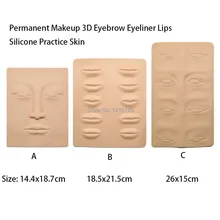 3 шт. Перманентный макияж 3D бровь, карандаш для глаз, губы для практики кожи с двойными бортами лист поддельная кожа для татуировки начинающих
