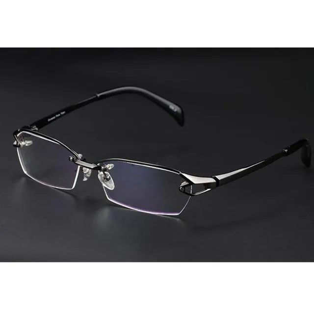 100 Pure Titanium Gunmetal Eyeglass Frames Half Rimless Glasses Eyewear Rx Able In Men S
