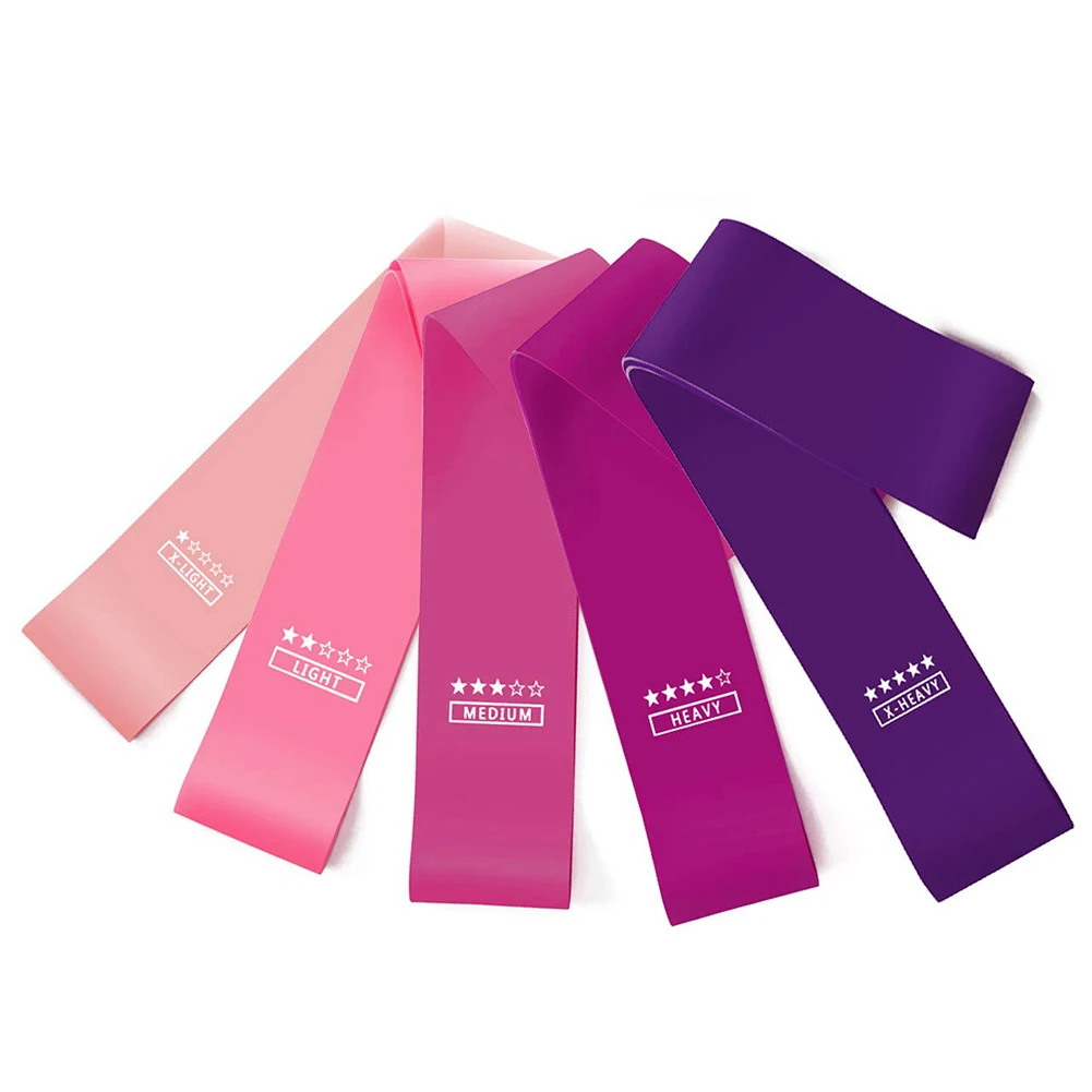 

5pcs Resistance Multicolor Loop Bands Fitness Beautiful and Durable Bands for Legs and Butt Yoga Strength Training