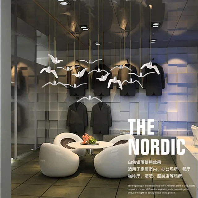 Modern Dining Room Led Seagull Chandelier Art White Light Modern Dining Room Led Seagull Chandelier Art White Light Living Villa Hall Coffee Suspension