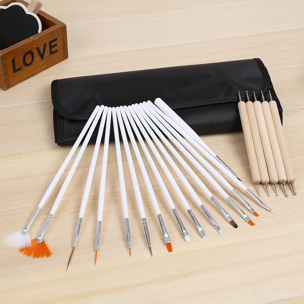 

20pcs DIY Design Manicure Acrylic UV Gel Polish Tips Multifunctional Drill Point Pen