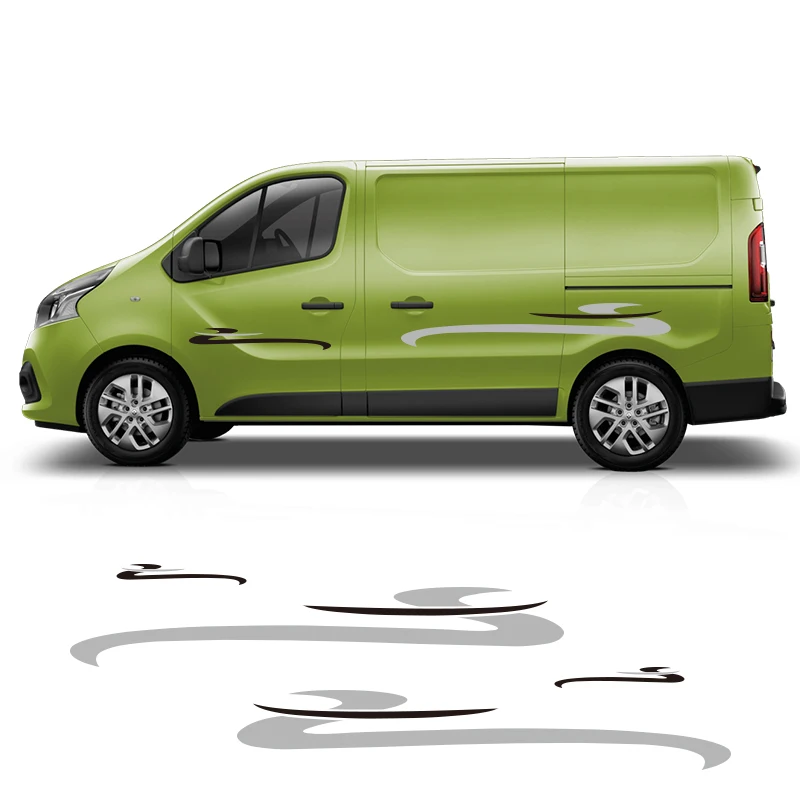 2 стороны дома на колесах в полоску Camper Van виниловые графические наклейки для Ford Toyota Chevrolet Isuzu Citroen Berlingo