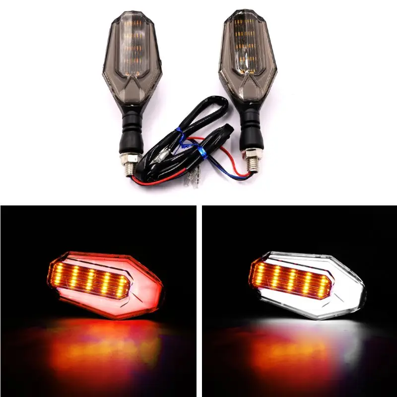 

2Pcs 12v LED Motorcycle Turn Signal Light Running Lamp Bright Indicator Moto Clignotant Blinker For Daytime Night Running