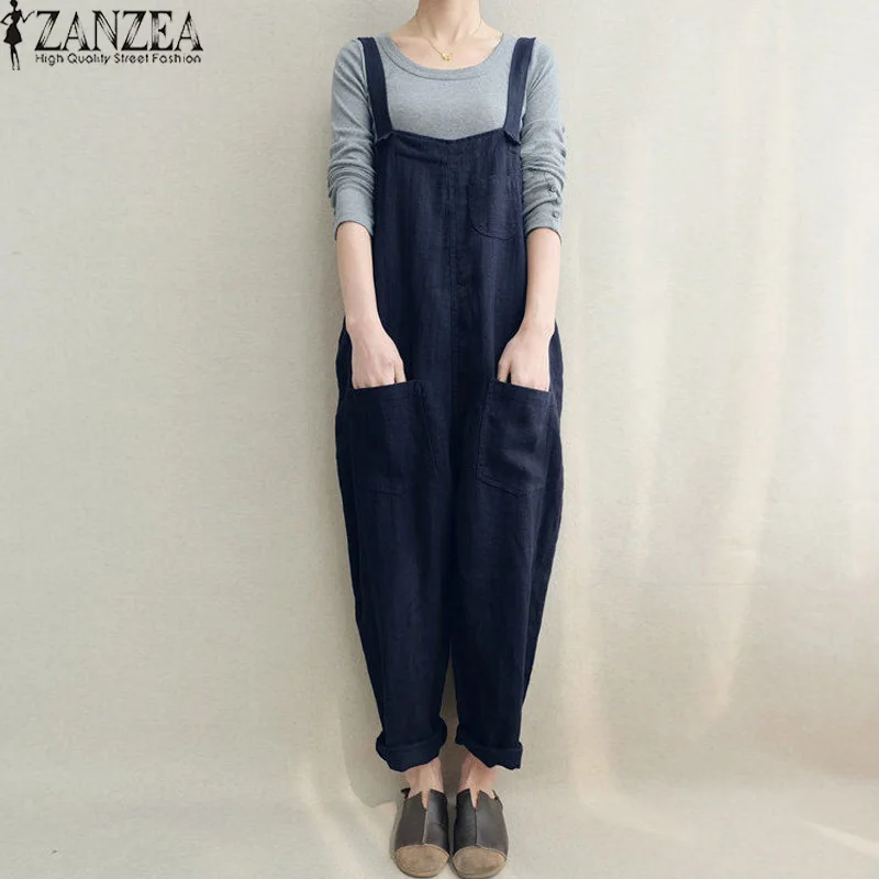 المرأة حللا ZANZEA 2019 خمر Pantalon حزام Playsuit أكمام السروال القصير حمالة عارضة سراويلي حريمي الدنغري ارتداءها