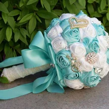 Розовый Свадебный букет ручной работы искусственный цветок «Роза» buque casamento свадебные искусственные цветы украшения