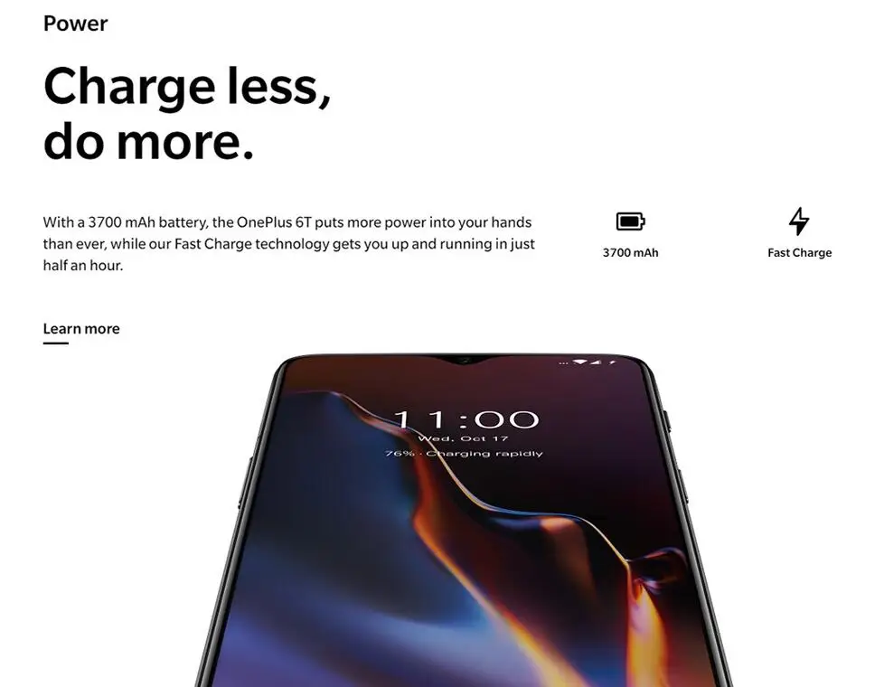 Оригинальный Oneplus 6 T Мобильный телефон 6/8 GB Оперативная память 128/256 GB Встроенная память Snapdragon 845 Octa Core 6,41 "двойной Камера Экран