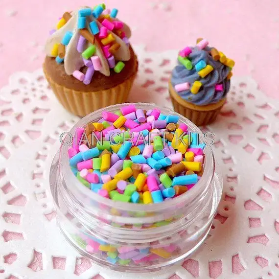 

200gram Fake Colorful Chocolate Sprinkles Topping Faux Chocolate Flakes Miniature Sweets Cupcake Cookie Cell Phone Deco display