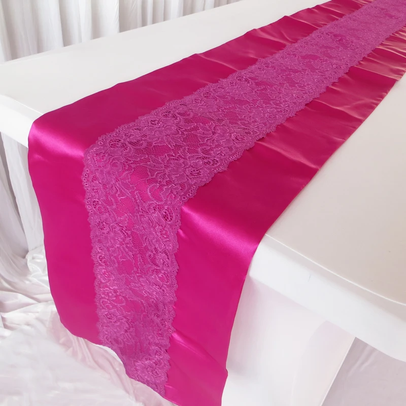 

Fushia Lace Satin Table Runner