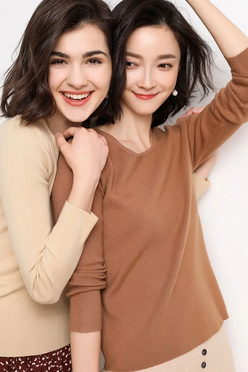 2019 New Spring and Autumn Fashion Cashmere Sweater Women's Pullovers square neck Sweaters Women's Pure Basic Sweater 2019 New Spring and Autumn Fashion Cashmere Sweater Women's Pullovers square neck Sweaters Women's Pure Basic Sweater