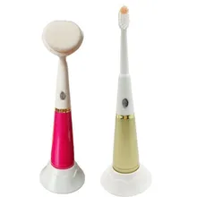 2 в 1 электрическая зубная щетка умывания лицо и зуб кормящих очиститель электрическая зубная щетка кожи лица Щетка массажная Deep Clean