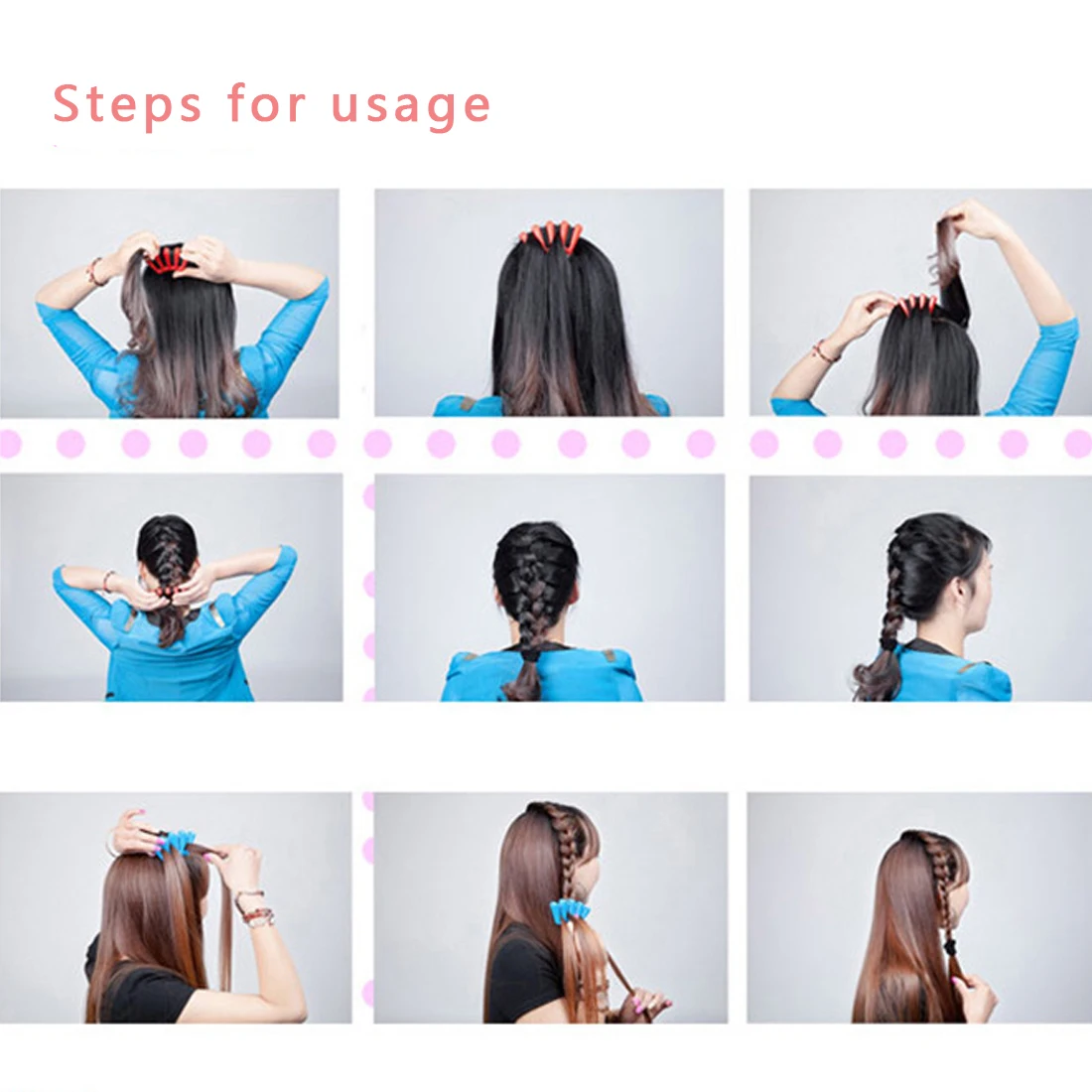 3 Colors Lady Girl French Hair Braiding Tool Five Fingers Weave Sponge Plait Twist Hairstyling Braider DIY Hairstylist Accessory