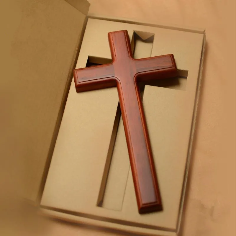 Массивный деревянный настенный крест Распятие 32 см Настенный декор Христианский подарок на стену