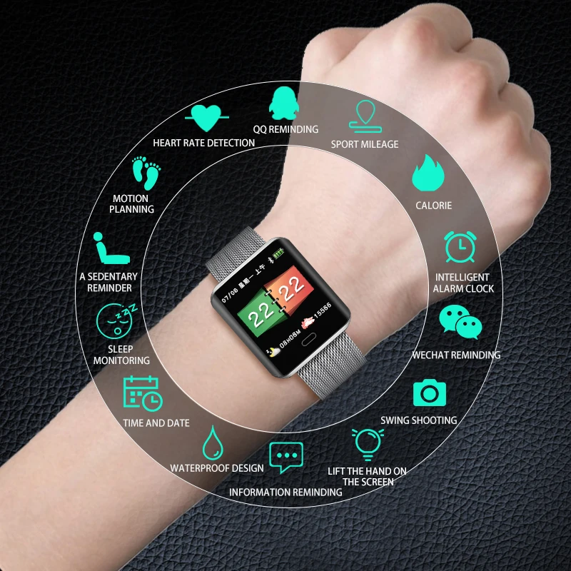 

2019 New Smart Watch Men OLED Screen Smartwatch women Fashion Fitness Tracker Heart Rate Monitor Blood Pressure Monitor