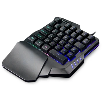 

G30 35Keys Single-handed Membrane Keyboard Wired Gaming Keypad with LED Backlight for PUBG mobile / Freefire / CF