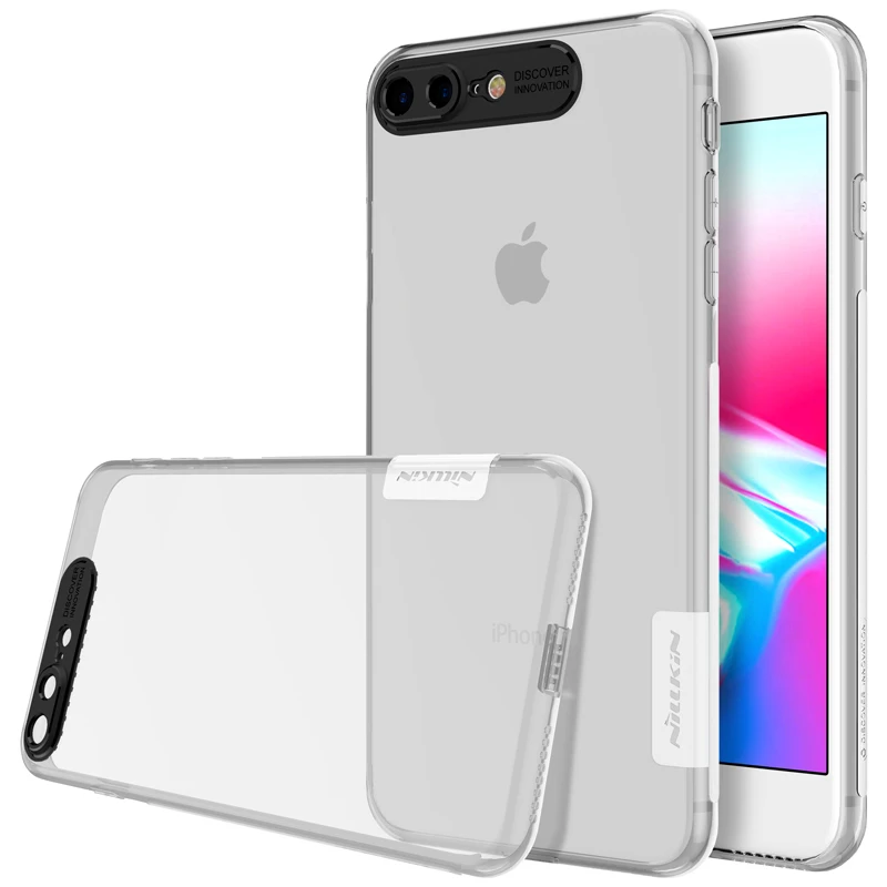Para iphone 8 plus case 5,5 ''Nillkin naturaleza transparente silicona suave TPU cubierta de lujo fundas para iphone 8 plus cubierta