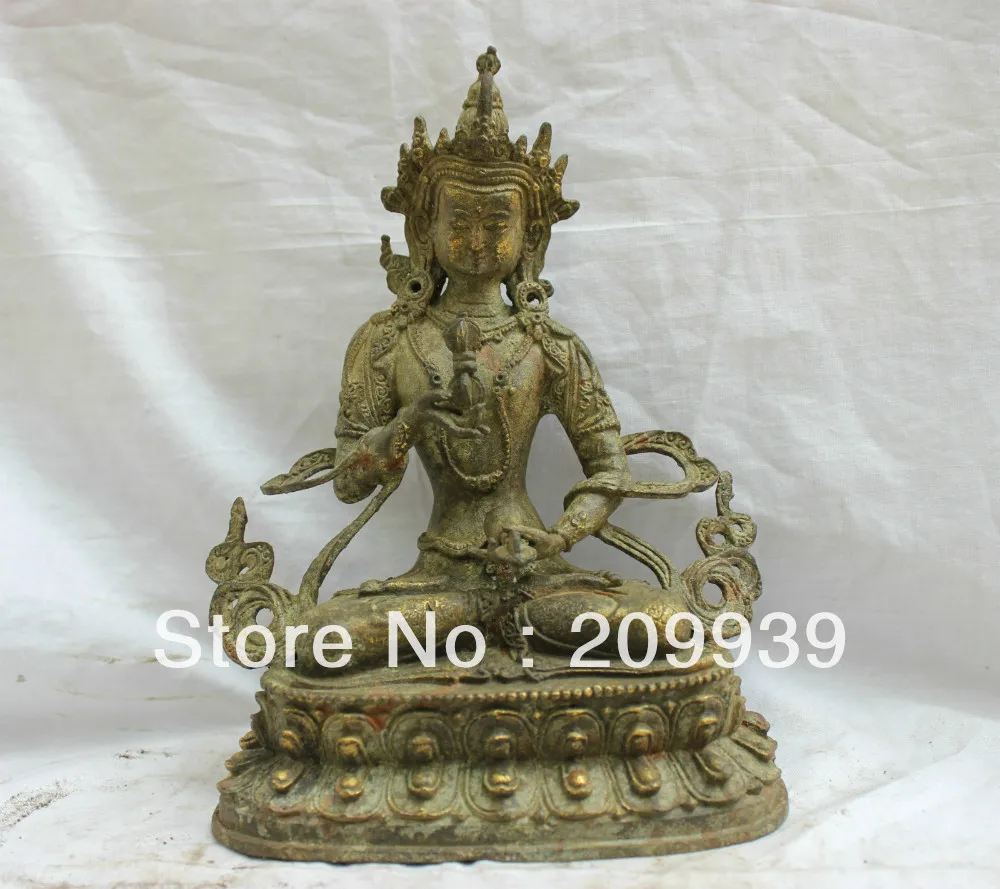 

001107 8.8'' Chinese Tibet Tibetan Buddhism Temple Bronze statue Vajrasattva Buddha