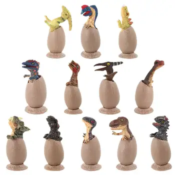 

12 Unique Realistic Dinosaur Eggs Action Figures Toy with Tray for Party, Display and Collection