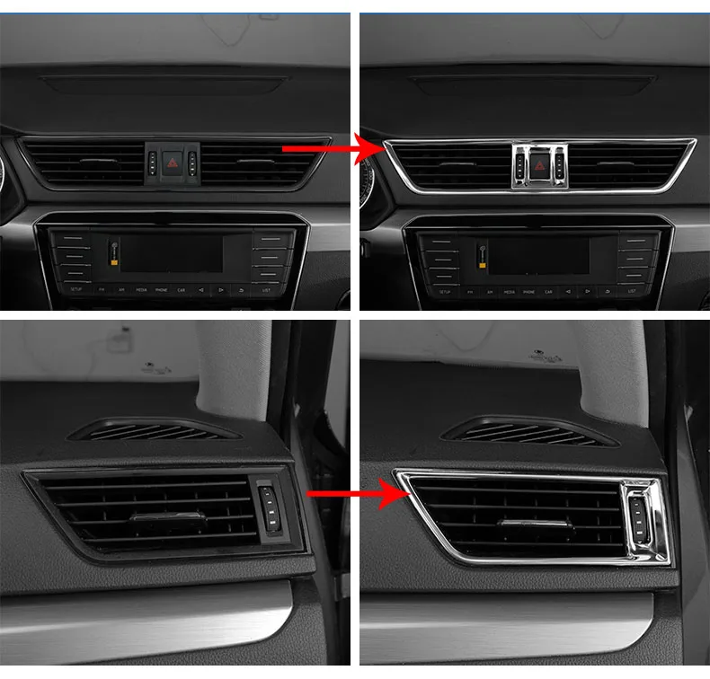 3pcs for SKODA superb 2016-2018 Dashboard Air conditioner Vent Decoration frame Stainless steel | Автомобили и мотоциклы
