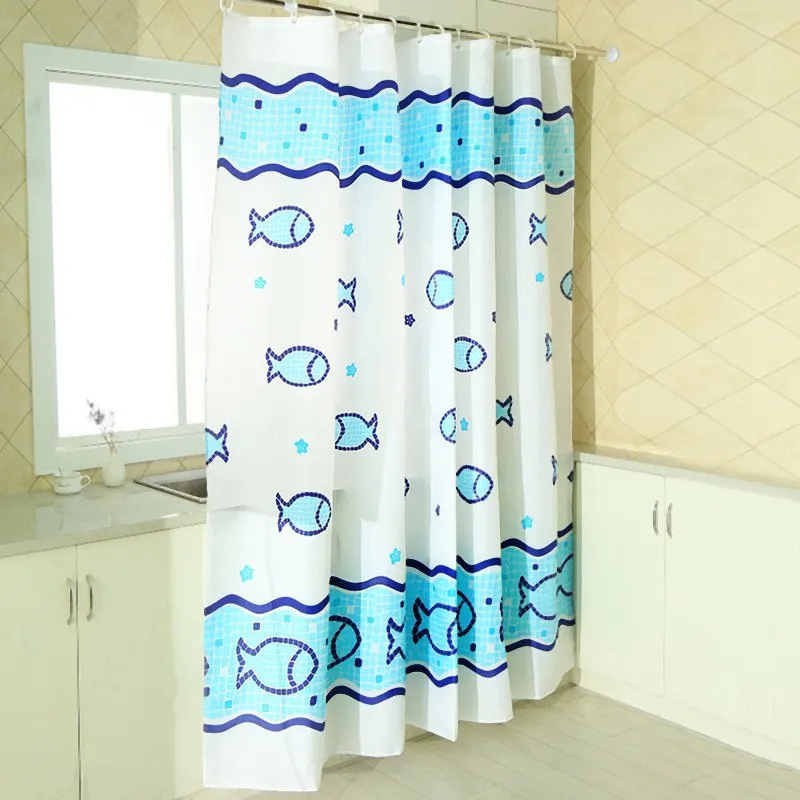 

Colorful Waterproof Shower Curtain Mildewproof Polyester Fabric Bath Bathing Bathroom Curtains with 12 Hooks for Home Decoration