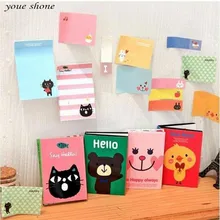 1PIECE stationery cartoon small animals can be torn off four times pad sticky stickers office supplies Notebook Stationery