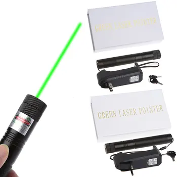 

Green Laser Pen Adjustable Focus Burning Beam + 18650 Battery Charger 5mw 303