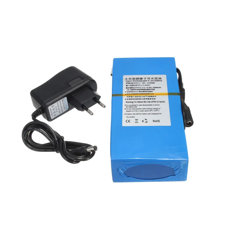 

2017 New Arrival D C 12V 20000mAh Li-ion Super Rechargeable Battery Pack + AC Charger W/ EU Plug